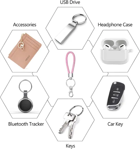 Vista 5 de Llavero con tarjetero de identificación con llavero de metal, diapositiva de plástico abierta con ventana de identificación para mujeres, hombres