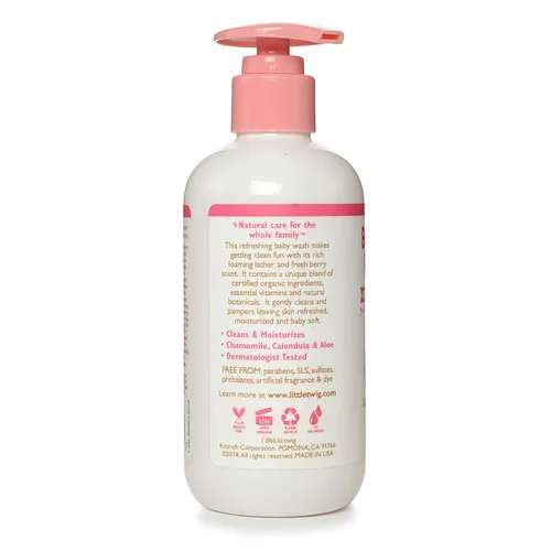 Vista 2 de Little Twig Baby Wash, fórmula natural derivada de plantas, granada de bayas, 8.5 onzas líquidas
