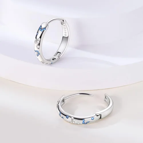 Vista 4 de Parmuz Aretes de plata de ley 925, aros grandes y grandes para mujer, ligeros, trenzados, con circonita cúbica, joyería hipoalergénica, regalo