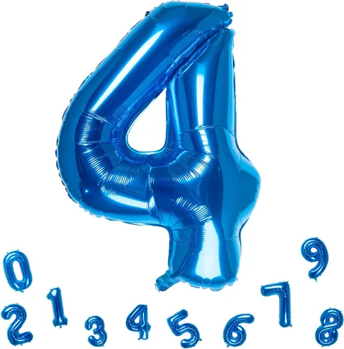 Vista 12 de Globos azules del número 0 de 32 pulgadas, globos de aluminio digitales para decoración de fiesta de cumpleaños (globo azul número 0)