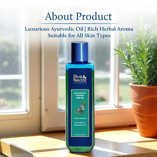 Vista 8 de Blue Nectar Aceite de cuero cabelludo ayurvédico de romero y bhringraj para el crecimiento del cabello con amla, 3.38 onzas líquidas