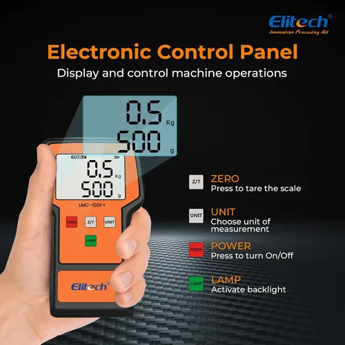Vista 6 de Báscula Elitech LMC-100F+ de carga para refrigerante, 110 libras, de alta precisión, para Freon, para calefacción, ventilación y aire acondicionado