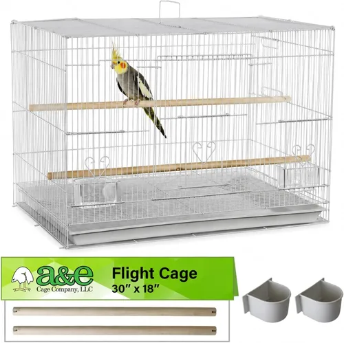 Vista 8 de A&E Cage Co 504 - Jaula para pájaros de vuelo para pinzones y periquitos Negro