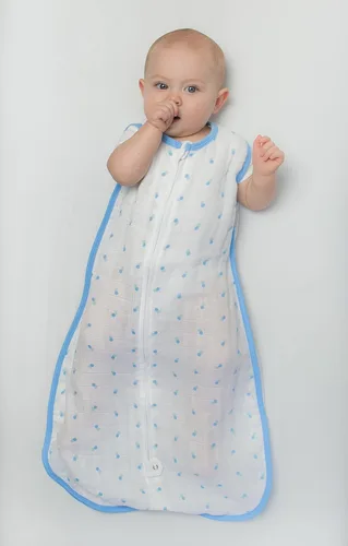 Vista 4 de Amazing Baby Saco de dormir de muselina Azul (Blue Dogs)