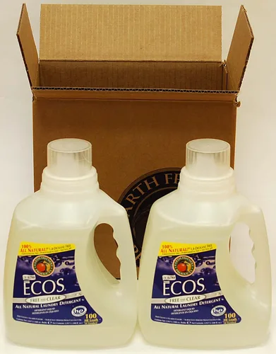 Vista 2 de Earth Friendly Products Ecos 2 x Detergentes líquidos para ropa, libre y transparente, 100 onzas líquidas (paquete de 2)