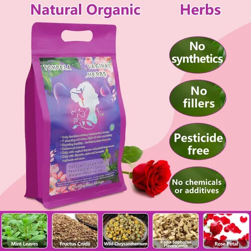 Vista 2 de TOKPELA Yoni Hierbas para limpieza, 100% hierbas orgánicas al vapor V (embalaje de bolsa de filtro), kit Yoni, V hierbas de vapor tonifican