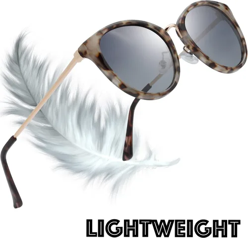 Vista 6 de The Fresh Gafas de sol polarizadas estilo redondo clásico con punta puntiaguda vintage de moda FR16124P