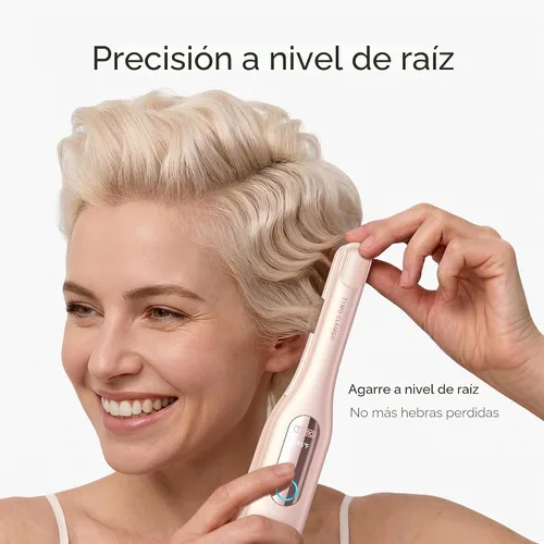 Vista 6 de TYMO Mini plancha plana inalámbrica, rizador de lápiz de 0.65 pulgadas para Rosa