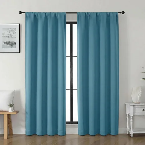 Vista 115 de Gwine Cortinas opacas para dormitorio, 54 pulgadas de largo, paneles de cortina de ventana con aislamiento térmico y reducción de ruido, cortinas