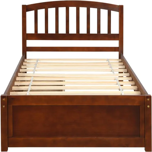 Vista 4 de Bellemave Cama de almacenamiento de plataforma individual con dos cajones, marco de cama de madera maciza con cabecero, marco de cama resistente