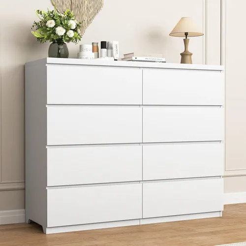 Vista 12 de Cómoda negra de 12 cajones para dormitorio, cómoda moderna con cajones profundos de 63 pulgadas, cómoda de almacenamiento ancha y larga, muebles
