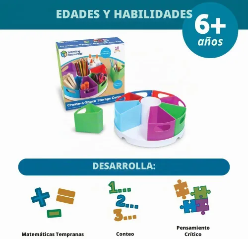 Vista 5 de Centro de almacenamiento "creador de espacio" Learning Resources, colores brillantes Multicolor