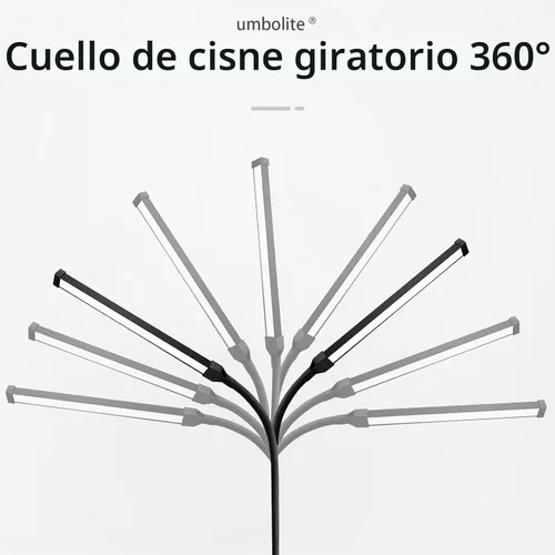 Vista 6 de Luz de Pestañas, Lámpara de Pie LED, Lámpara de Pie de Lectura, Cuello de Ganso Ajustable, 3 Alturas, Brillo Dual de 10W, Lámpara de Pie Portátil