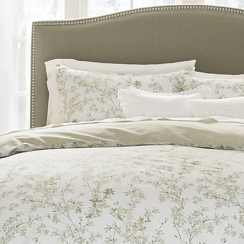 Vista 4 de Laura Ashley Casa - Juego de funda de edredón tamaño individual, ropa de cama reversible de algodón con funda a juego, ropa de cama de peso medio