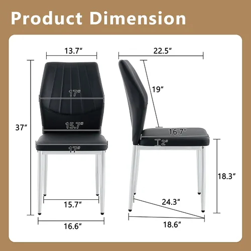 Vista 2 de Sillas De Comedor Juego de 4 Sillas De Comedor Juego de 4 Sillas De Comedor para Comedor, Juego de 4 Sillas De Comedor para Comedor, Cocina, Sala
