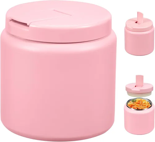 Vista 20 de Tarro para niños de 13.5 oz para alimentos calientes, tarro de alimentos aislado al vacío con tapa de hebilla, contenedor de almuerzo aislado