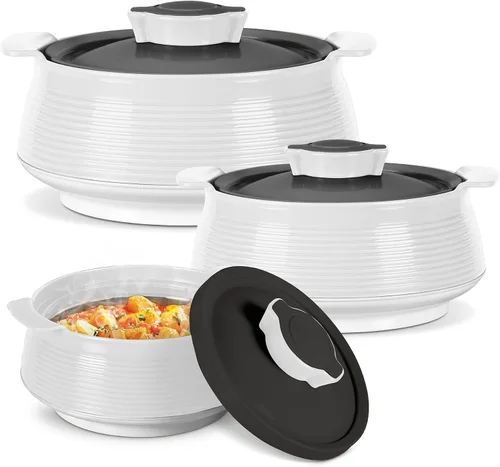 Vista 9 de Milton Cacerola para comida caliente, olla caliente de acero inoxidable con aislamiento de doble pared interior con tapa, caja de servir