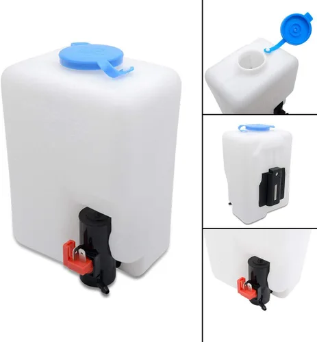 Vista 2 de Kit de botella universal para limpiaparabrisas con manguera de bomba, chorros, interruptor de cableado para VW Classic Car 12V, barco y marino