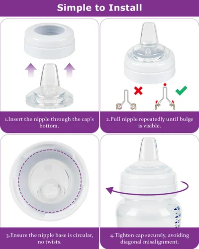 Vista 7 de Tetinas de vaso para biberones Philips Avent anticólicos para bebés, boquilla de silicona de grado alimenticio, pezón suave de flujo variable, 6