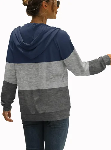 Vista 4 de Bofell Sudaderas con capucha de manga larga con cremallera para mujer