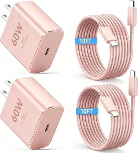 Vista 11 de 60W cargador rápido USB tipo C cable de carga rápida del cargador del azul+violeta