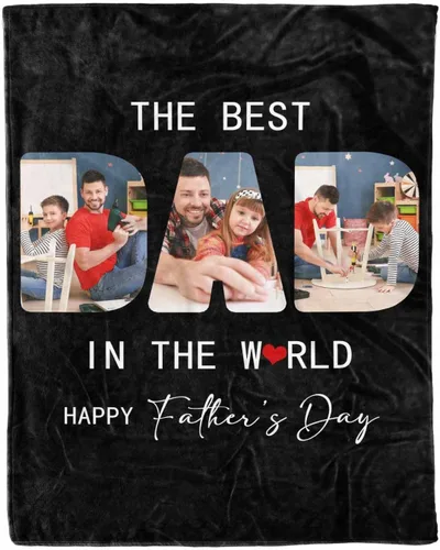Vista 26 de D-Story Mantas para papá, manta de regalo personalizada de hija, manta para el Día del Padre, regalos para papá de parte de la hija, manta con fotos