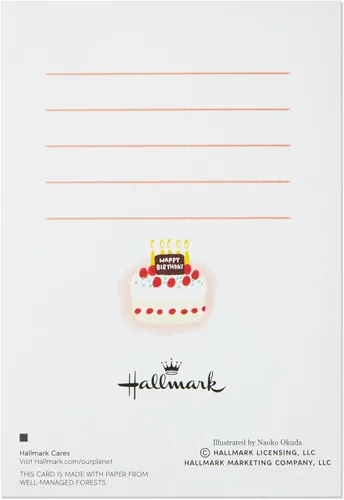 Vista 6 de Hallmark Tarjeta de cumpleaños desplegable (gato y amigo con pastel de cumpleaños)