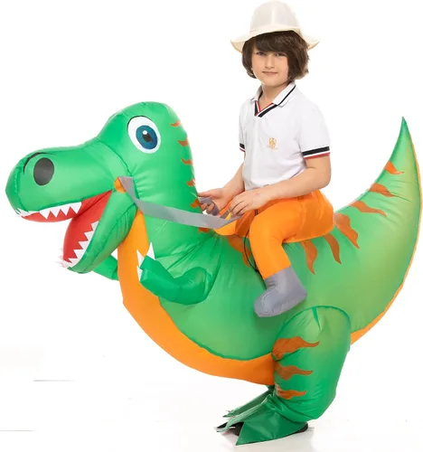 Vista 6 de IHGYT Inflatable Costume for Kids, Blow up Dinosaur Costume for Boys and Girls, Halloween Party Riding T Rex Outfits