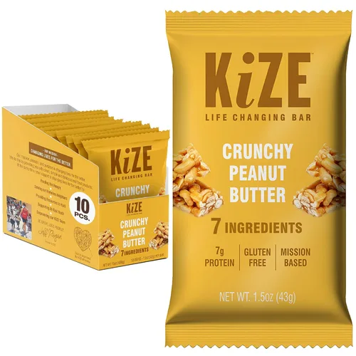 Vista 25 de KiZE Energy Bars - Barras energéticas de reemplazo de comidas con alto contenido de proteínas, a base de mantequilla de almendras, sin gluten, sin