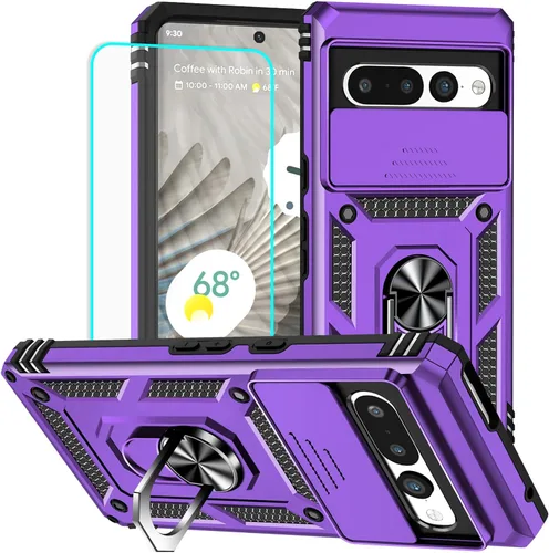 Vista 39 de HNHYGETE Funda para Pixel 6a con protector de pantalla HD, soporte giratorio de grado militar de 360° (resistente) a prueba de golpes para Google