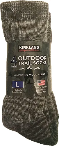 Vista 3 de Kirkland Signature Mens Outdoor Trail Socks Merino Wool 4 Pairs