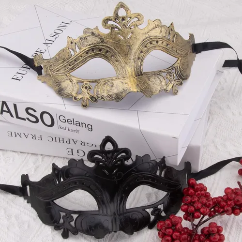 Vista 3 de FEQO 32 máscaras de mascarada, máscaras antiguas vintage venecianas