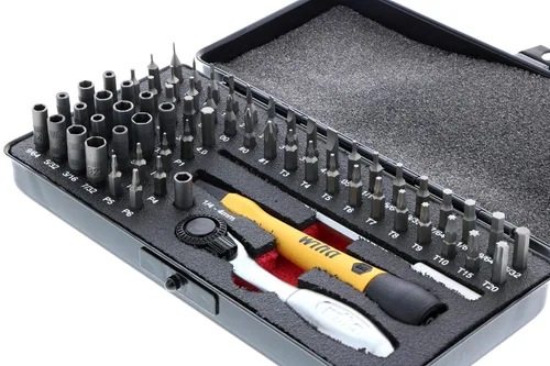 Vista 4 de Wiha 75965 Juego de 65 piezas System 4 ESD Safe Master Technician y MicroBits & 40010 Desmagnetizador desmagnetizador, negro