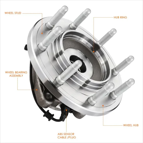 Vista 3 de [Left/Right Side] Front Wheel Bearing Hub Assembly w/ABS Sensor Compatible with 11-20 Silverado/Sierra 2500 3500