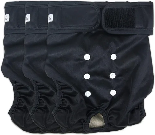 Vista 22 de Pañales para perras hembra, pañales reutilizables para perritos en celo, altamente absorbentes para la incontinencia de mascotas, con broches