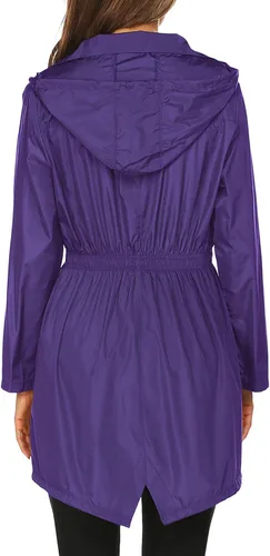 Vista 6 de Chubasqueros para mujer, impermeables, ligeros, plegables, para exteriores, con capucha