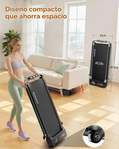 Vista 8 de Acezoe Walking Pad with 10% Incline & Dual LED Display,4 in 1 Foldable Treadmill for Home Small Office, Compact Under Desk Treadmill with Handle