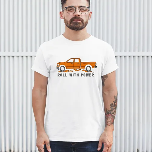Vista 208 de Tee Hunt Camisetas gráficas y camisetas sin mangas para hombre Roll with Power Pickup Truck