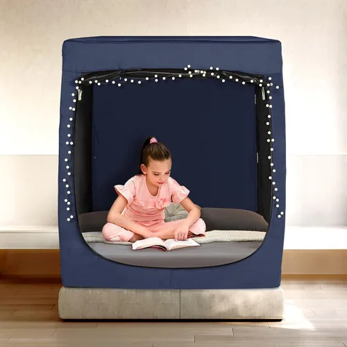 Vista 7 de RIYDH Tienda de Cama Twin XL Tienda de Dosel para Cama - Tienda de Ensueño Portátil para Niños y Adultos Tiendas de Dormir Interior 93%