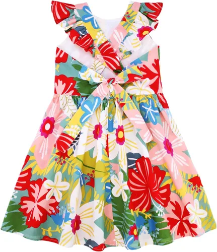 Vista 31 de Vestido de verano para niña, de algodón, con diseño floral