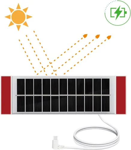 Vista 7 de 1 panel solar de 1.3 W5.5 V, adecuado para persianas eléctricas, persianas inteligentes, enchufe USB-C, generación de energía solar móvil, instalado