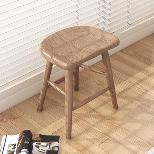 Vista 7 de Juego de sillas de comedor de madera, silla de comedor moderna, sillas de cocina de granja, taburete de vestíbulo, silla sin brazos para cocina