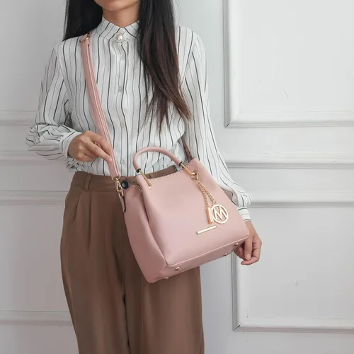 Vista 4 de MKF Collection Mia K - Bolso de mano para mujer, de piel vegana, con asa superior, bolso de mano