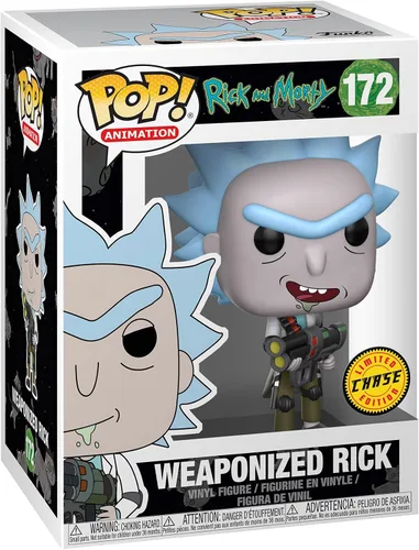 Vista 3 de Figura de acción Funko POP animación Rick y Morty Rick con arma (estilos pueden variar)