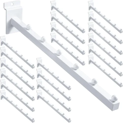 Vista 8 de Tatuo Paquete de 20 ganchos de pared de 15.75 pulgadas, 6 bolas de cascada, accesorios para colgar tablero de metal resistente, listones de pared