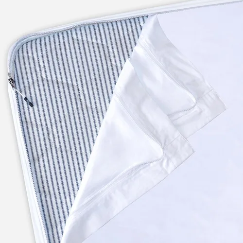 Vista 11 de Twin Zip Sheet 39x75-3 Piece Full Size Zipper Fitted Sheet - 1 Base & 2 Top Sheet - 1200TC 100% Cotton Breathable & Cooling - Fits 15" Deep Pockets
