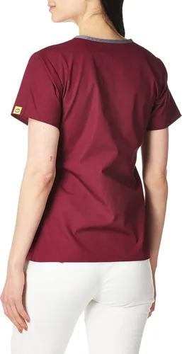 Vista 2 de WonderWink Charlie Uniformes médicos de 5 bolsillos, con cuello en Y para mujer