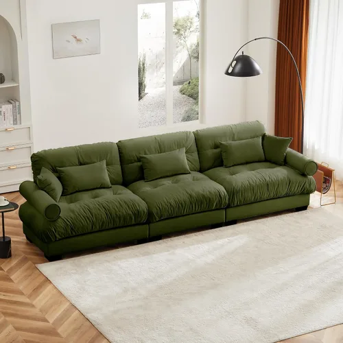 Vista 26 de Otomana beige para sofá modular modular, sofá individual, asiento otomano para sofá modular convertible, sofás de terciopelo para sala de estar