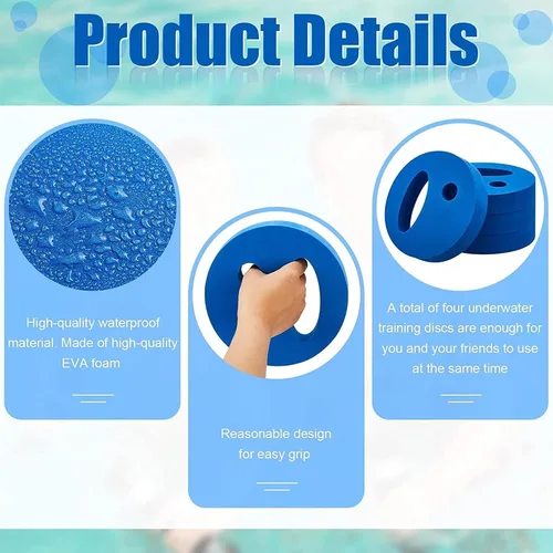 Vista 6 de 2 discos de ejercicio acuático, discos de mano de espuma EVA para piscina, resistencia al ejercicio, pesos de agua, equipo aeróbico de agua, disco