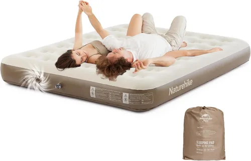 Vista 12 de Naturehike Colchón de aire tamaño California King con bomba recargable USB integrada, 992 libras de soporte máximo colchones inflables, colchón